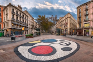 Joan Miró's Pla de l'Òs Mosaic in La Rambla in Barcelona