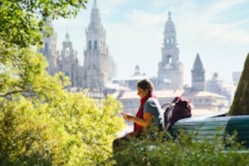 Pilgrim in Santiago de Compostela